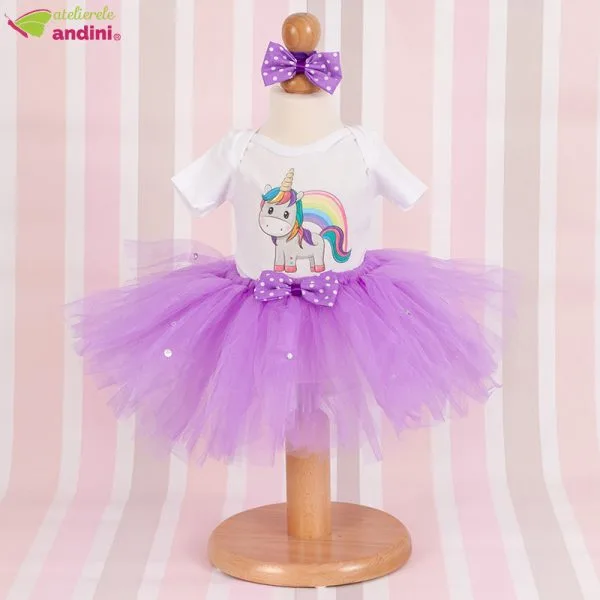 Set Rochita Tutu Rainbow Unicorn5