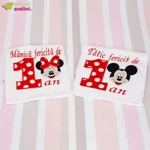 Set 2 Tricouri Personalizate Minnie Red Bow1