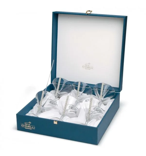 set de 6 pahare pentru martini cu cristale made by chinelli italy cli189