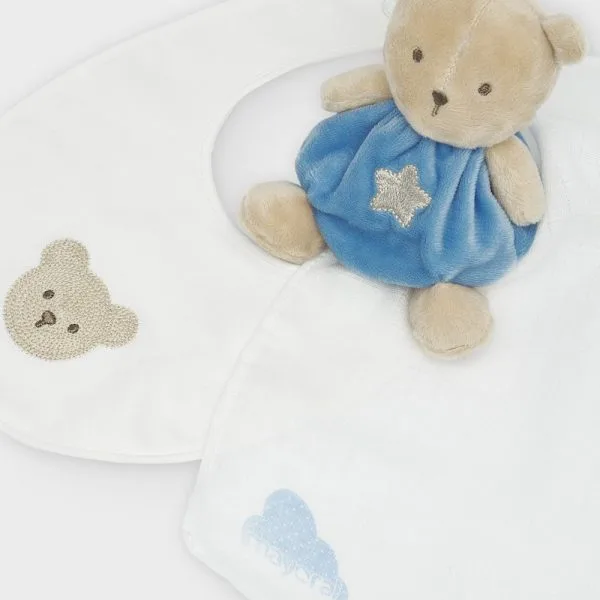 Set jucărie Pluș Blue Bunny și bavetică 1