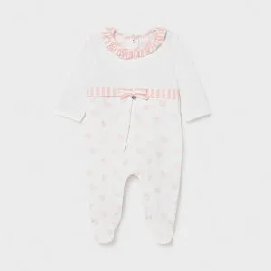 pijama fetita white pink hearts