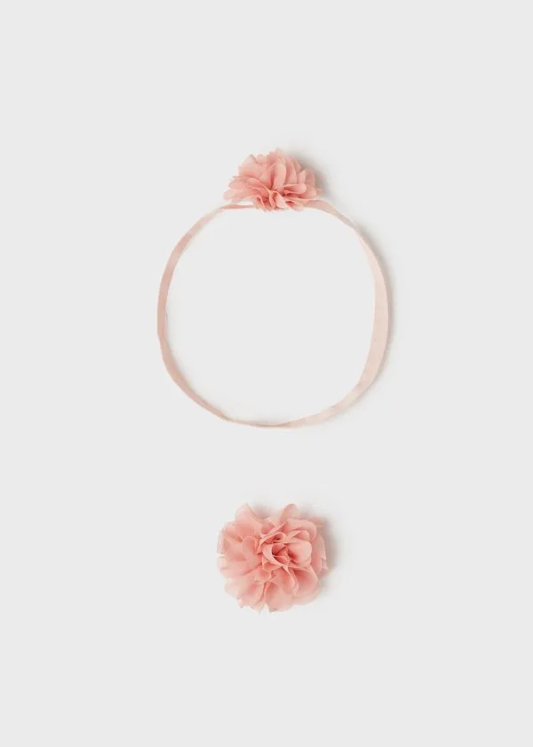 Set Diadema cu Agrafa Pink Rose - Mărime Universală _4