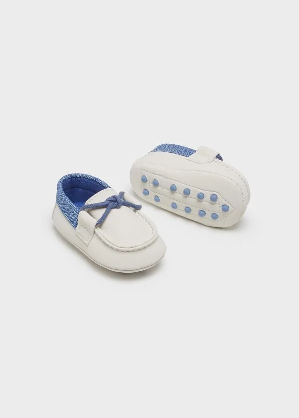 Mocasini Baby Alb Bleu