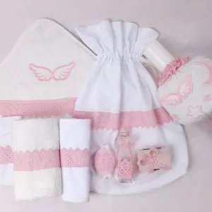 Set Lumânare +Trusou Complet Pink Angel Wings 8 piese